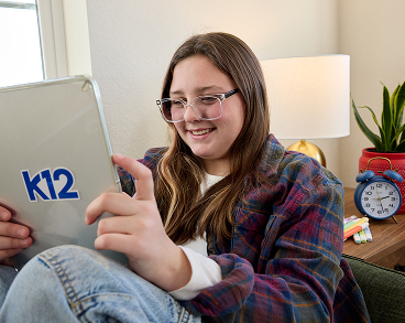 Stuent with her ipad