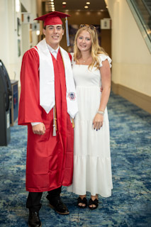 student with girl smiling
