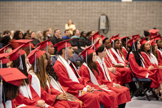 graduation auditorium with students