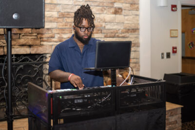 Dj playing music the prom