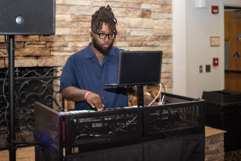 Dj playing music the prom